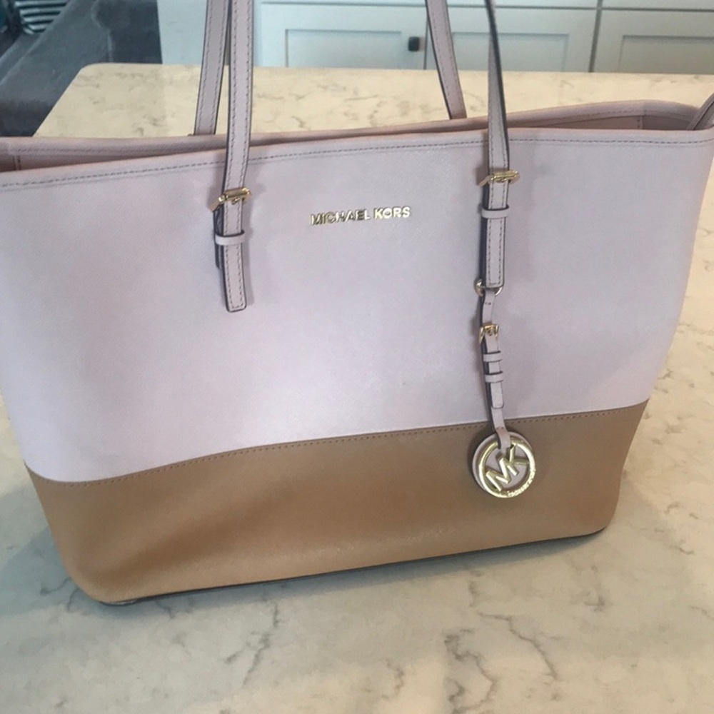 Pink and Tan Michael Kors Handbag